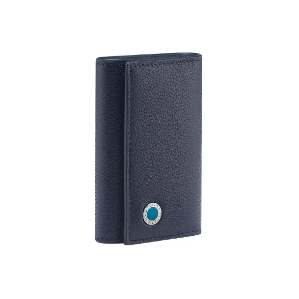 BVLGARI Calfskin Key Pouch Men's Blue-0