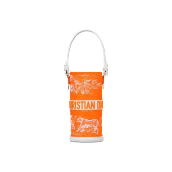DIOR Leather Water Bottle Bag, Shoulder Bag, Crossbody Bag, Handbag Unisex Neon Orange
