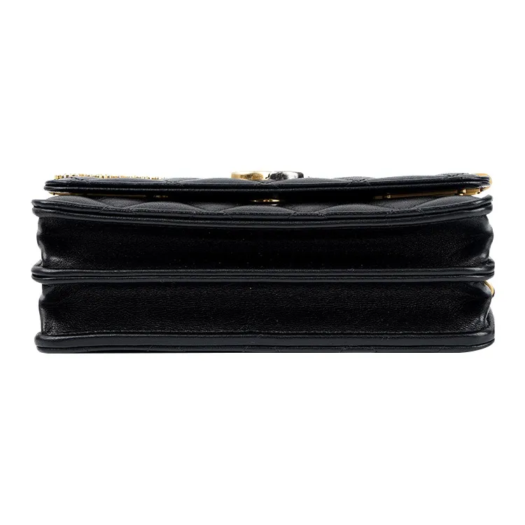 CHANEL WOC22C Spring Lambskin Chain Bag, Shoulder Bag, Crossbody Bag Mini Women's Black-3