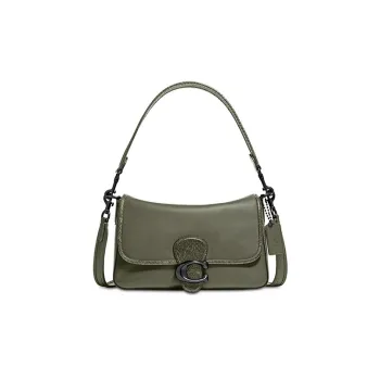 COACH Tabby Leather Patchwork With Snake Skin Detail Handbag, Shoulder Bag Women's Army Green