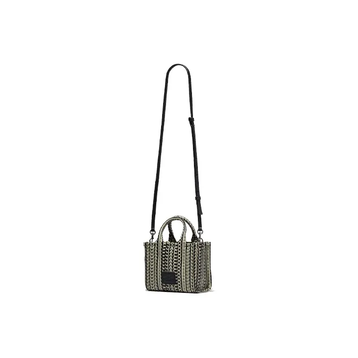MARC JACOBS Monogram Lambskin Shoulder Bag Crossbody Bag Handbag Mini Women's White & Black-3