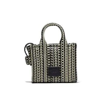 MARC JACOBS Monogram Lambskin Shoulder Bag Crossbody Bag Handbag Mini Women's White & Black