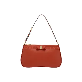 FERRAGAMO Vara Calfskin Shoulder Bag Handbag Shoulder Bag Women's Brown