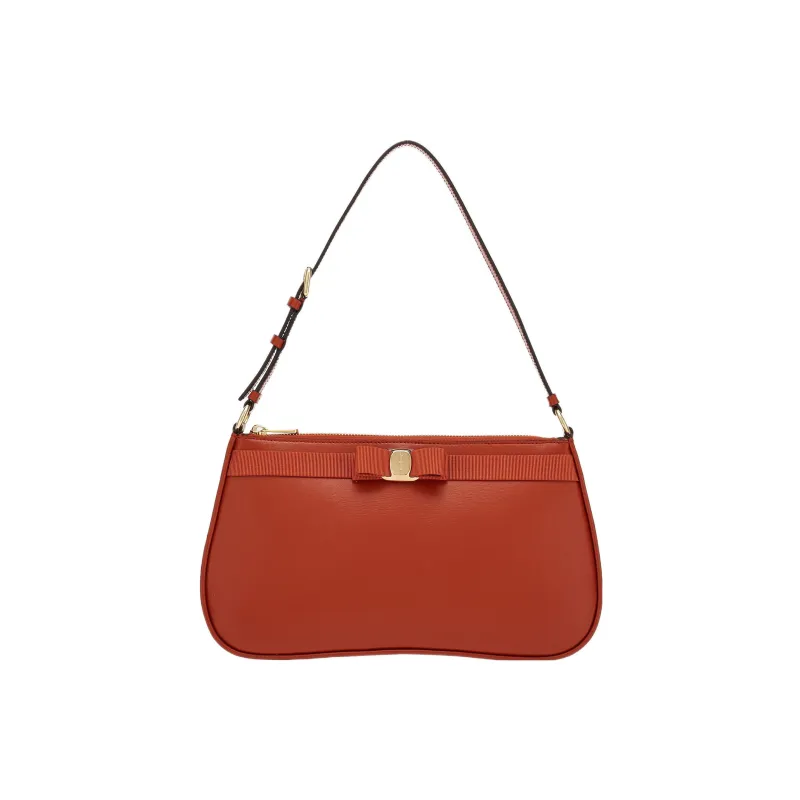 FERRAGAMO Vara Calfskin Shoulder Bag Handbag Shoulder Bag Women's Brown-0