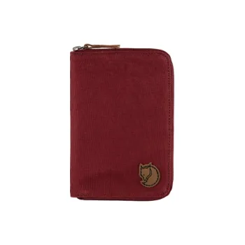 Fjallraven Cotton With Cow Leather Detail Passport Holder Wallet Unisex Fuchsia