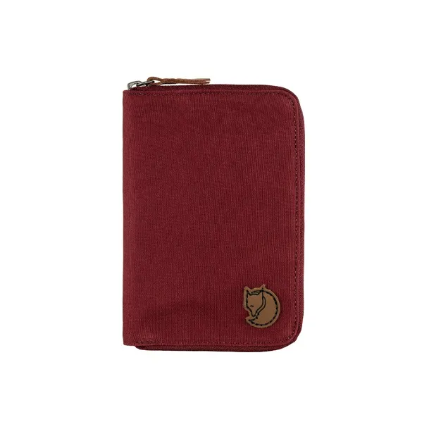 Fjallraven Cotton With Cow Leather Detail Passport Holder Wallet Unisex Fuchsia-0