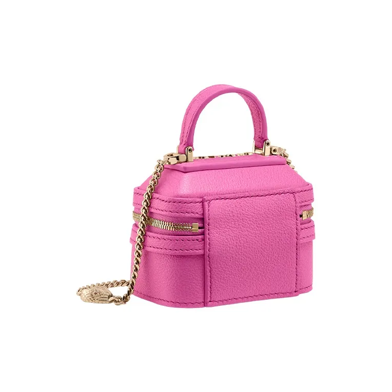 BVLGARI Serpenti Forever Calfskin Pearl Box Bag Shoulder Bag Crossbody Bag Handbag Mini Women's Pink-1