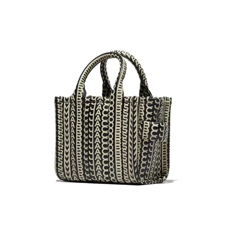 MARC JACOBS Monogram Lambskin Shoulder Bag Crossbody Bag Handbag Mini Women's White & Black-1