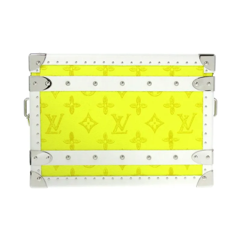 LOUIS VUITTON Canvas With Leather Small Hard Case Handheld Crossbody Bag Unisex Yellow-2