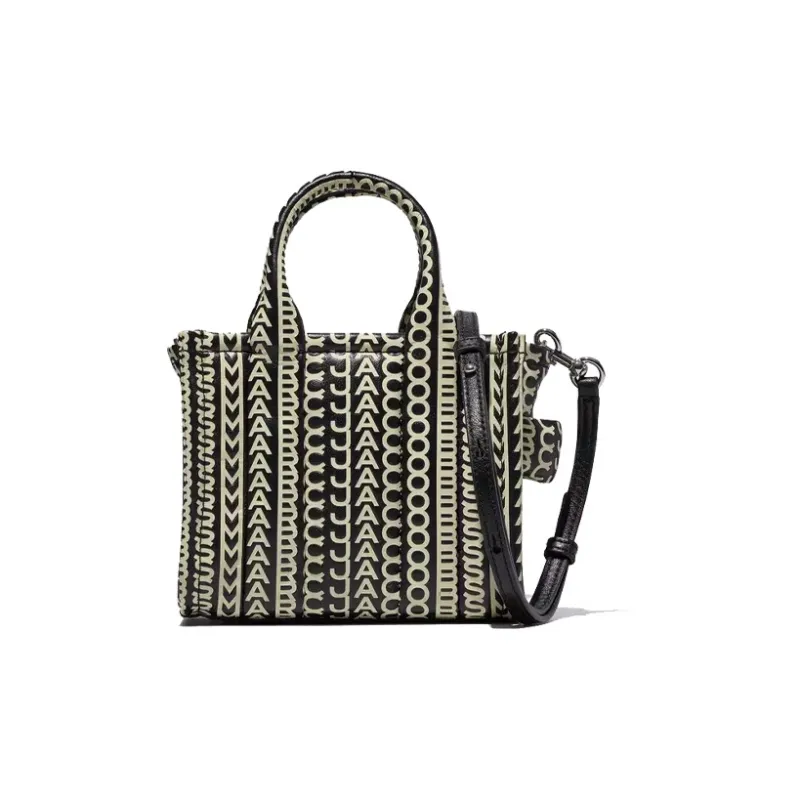 MARC JACOBS Monogram Lambskin Shoulder Bag Crossbody Bag Handbag Mini Women's White & Black-2