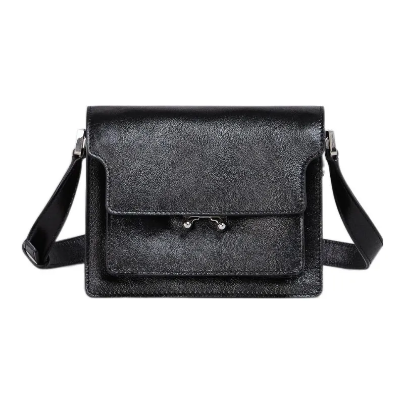 MARNI Trunk Calfskin Crossbody Bag Shoulder Bag Men's Black-0