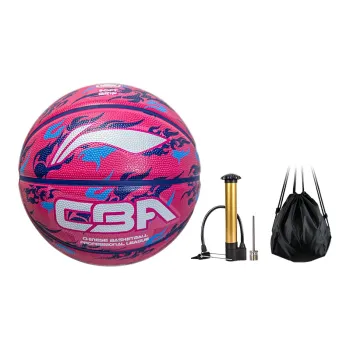 LiNing Rubber Basketball Rose Red Size 7 Ball Training Unisex