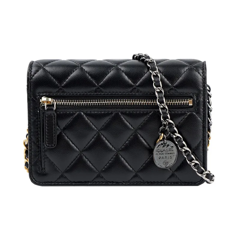 CHANEL WOC22C Spring Lambskin Chain Bag, Shoulder Bag, Crossbody Bag Mini Women's Black-2
