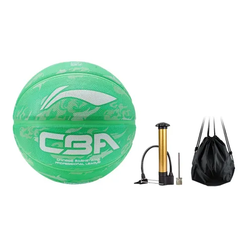 LiNing Rubber Basketball Green Size 7 Training Unisex
