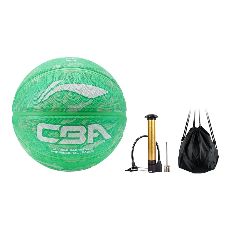 LiNing Rubber Basketball Green Size 7 Training Unisex-10