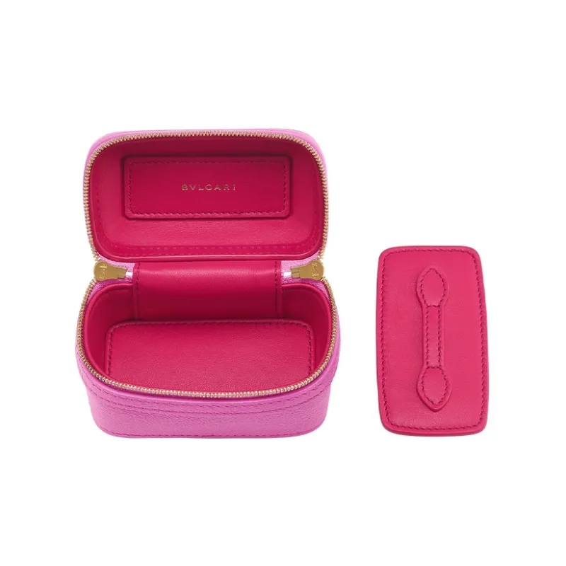 BVLGARI Serpenti Forever Calfskin Pearl Box Bag Shoulder Bag Crossbody Bag Handbag Mini Women's Pink-3