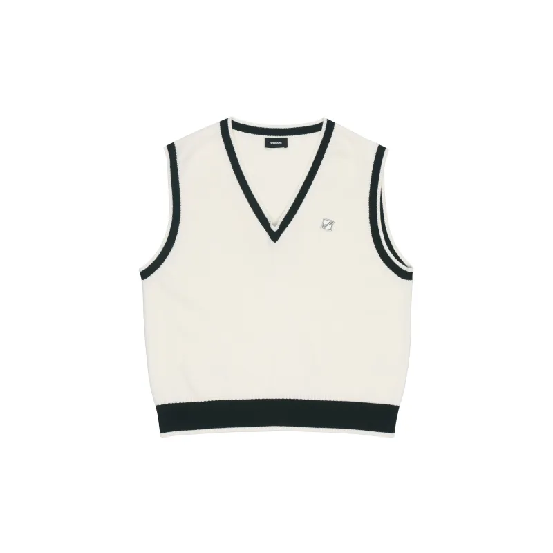 WE11DONE Logo Metal Detail Knit Vest-1