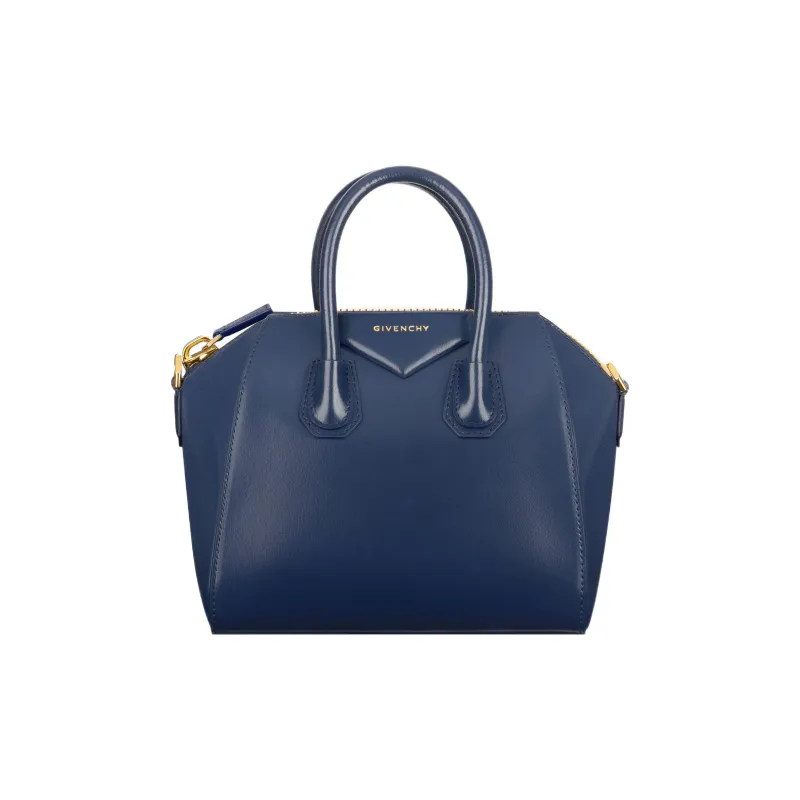 Givenchy Antigona Cow Leather Shoulder Bag Crossbody Bag Handbag Small Size Women's Marine Blue-0