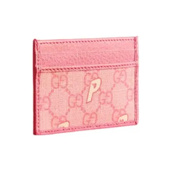 GUCCI PALACE Collaboration Canvas With Leather Card Holder Card Holder Women's Pink