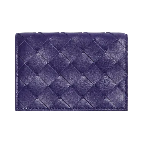 Bottega Veneta Calfskin Card Holder Wallet Men's Purple/Light Yellow