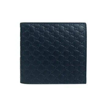 GUCCI Leather Coin Purse Wallet Regular Men's Marine Blue
