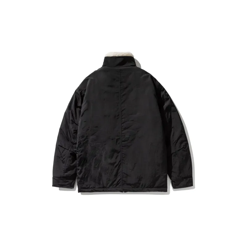 KXLFCHN Letter Solid Color Lapel Loose Fit Puffer Jacket Unisex-8