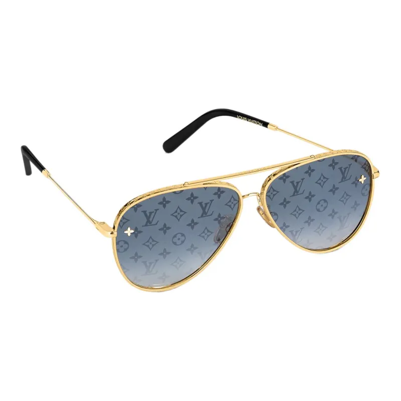 LOUIS VUITTON Pilot Sunglasses Unisex Gold-1