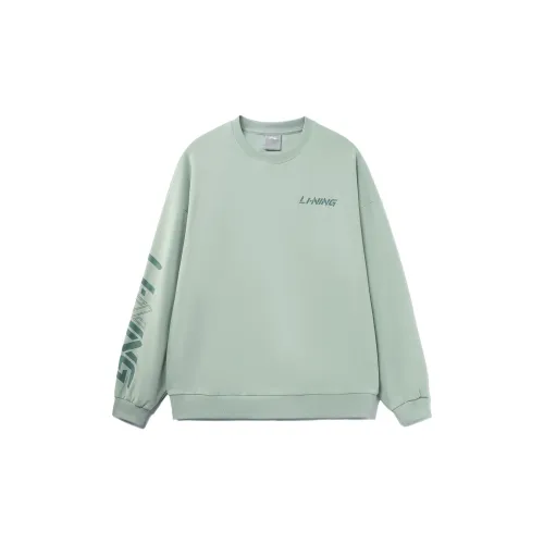 LINING Sports Life Collection Sweatshirts Unisex Gray Mist Green