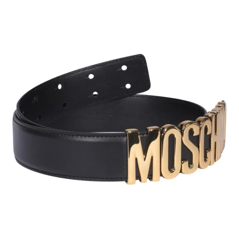 MOSCHINO Calf Leather Logo Belt-1