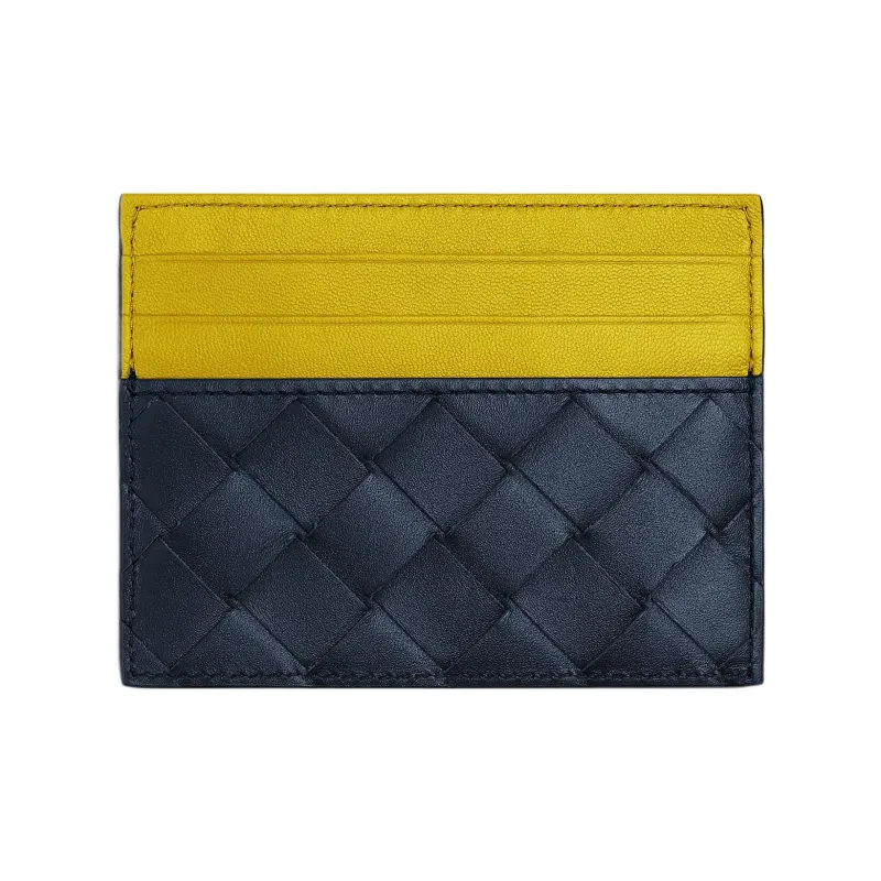 Bottega Veneta Cow Leather Card Holder Men's Space Gray/Blossom Pink Yellow-0