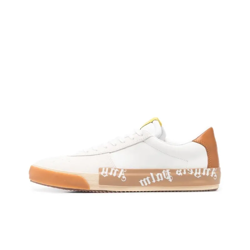 PALM ANGELS Stylish Skateboarding Shoes Men's White Orange-0
