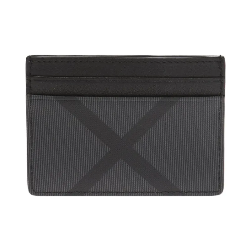 Burberry Leather Card Clip Money Clip Card Holder Men's Black-2
