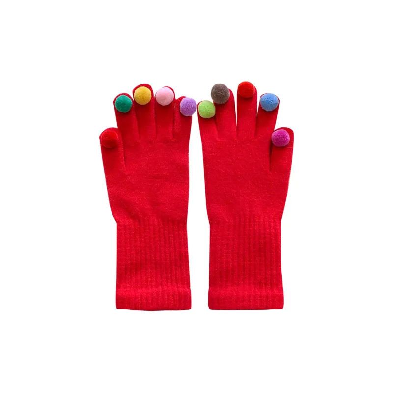 CMFY Cotton Polyester Blend Knit Gloves Women's-13