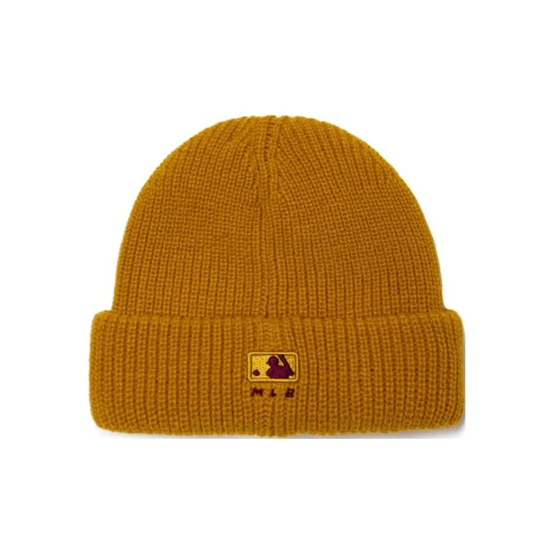 MLB Knitted Fabric Letter Embroidery Logo Beanies Unisex Yellow-1