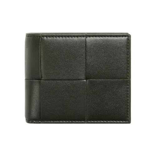Bottega Veneta Calfskin Wallet Small Size Men's Dark Green