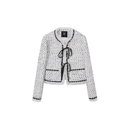 Ouyang Cropped Coats Women's Black/White