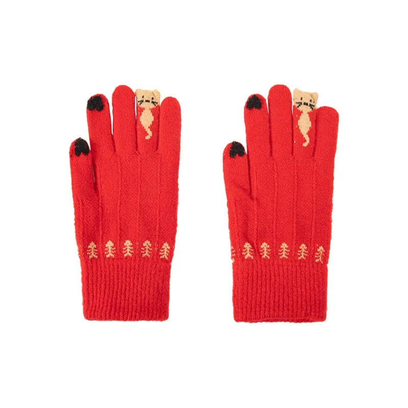 BAIJUAN Knit Gloves Unisex-1