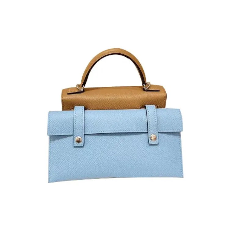 HERMES Kelly Doll Epsom Calfskin Handbag Mini Women's Milk Tea Beige/Camellia Purple/Red Clay/Sky Blue-1