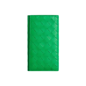 Bottega Veneta Cow Leather Wallet Large Size Men's Parrot Green