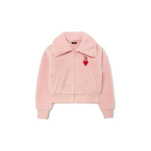 MLB Boston Red Sox Cropped Coats Women's Pink