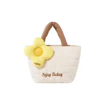 Miffy Cotton Puffer Jacket, Bag, Shoulder Bag, Cookie Handbag, Crossbody Bag Medium Size Women's Ecru/Pink