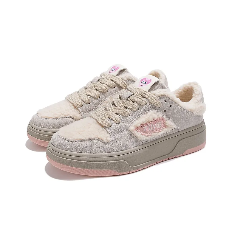ZHIMAJIE x Feiyue Low Top Casual Shoes Women's Beige Pink-3