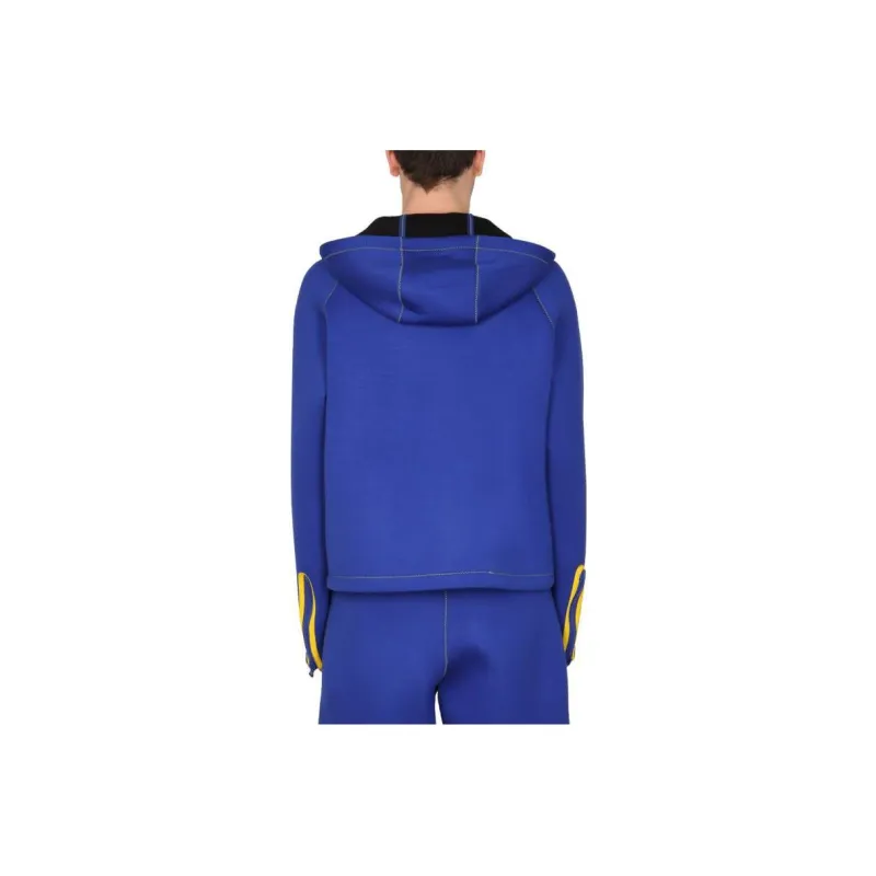 MOSCHINO Logo Print Half Zipped Hoodie-1