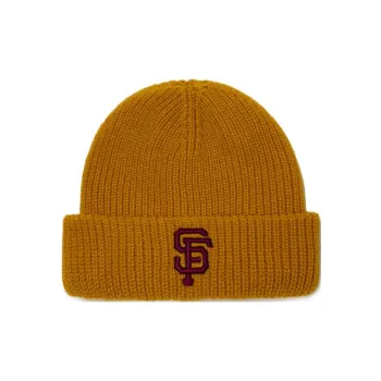 MLB Knitted Fabric Letter Embroidery Logo Beanies Unisex Yellow