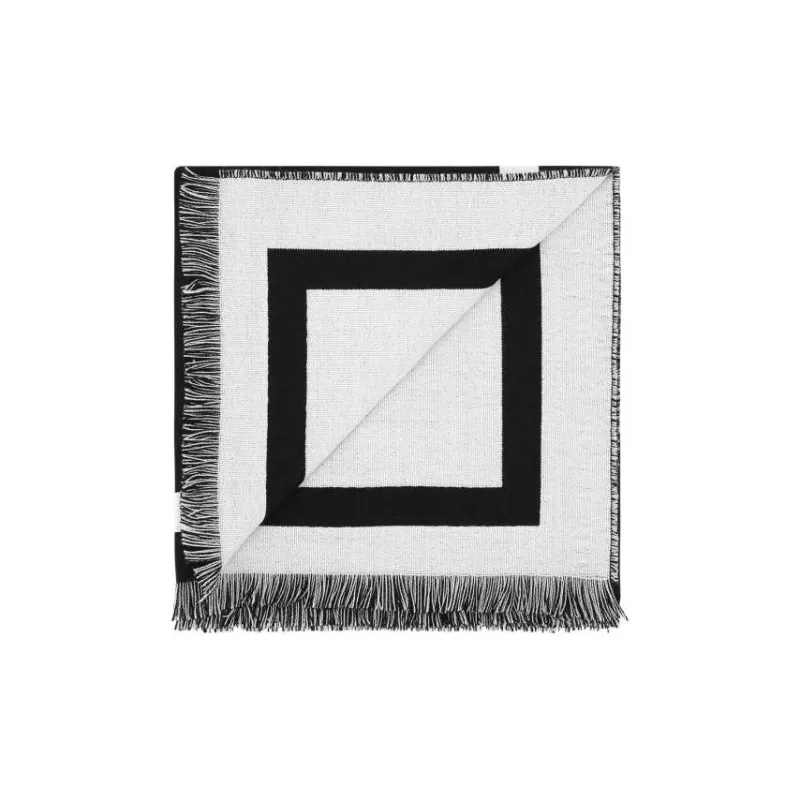 Alexander McQueen Graffiti Logo Fringed Edge Scarf-1