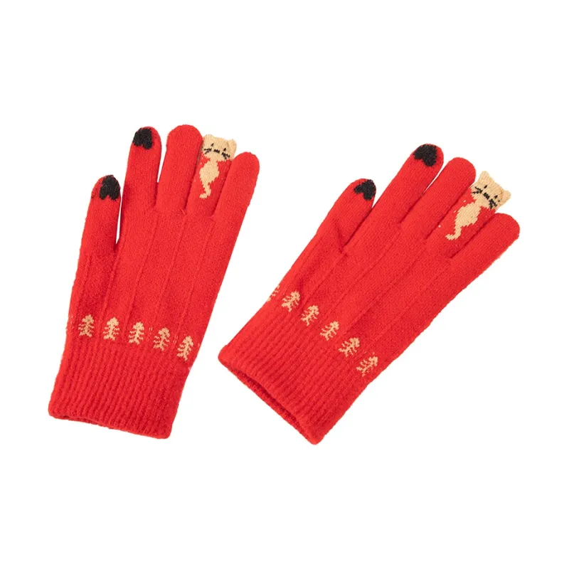 BAIJUAN Knit Gloves Unisex-3