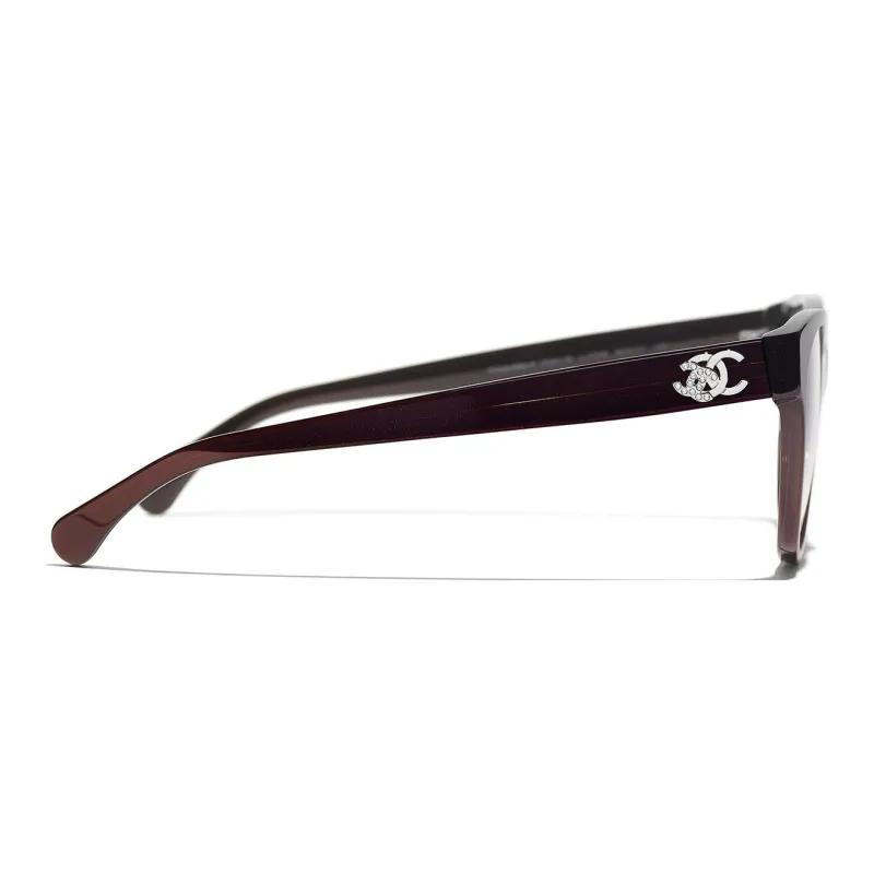 CHANEL Plate Frame Round Glasses Women's-2