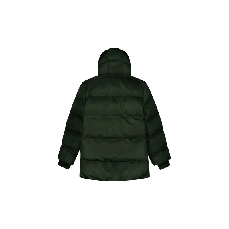Daily Paper Letter Solid Color Detachable Hood Loose Fit Mid-Length Puffer Jacket Unisex Green-1