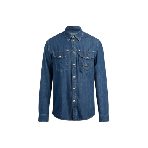 VERSACE JEANS COUTURE Shirts Men Denim Blue