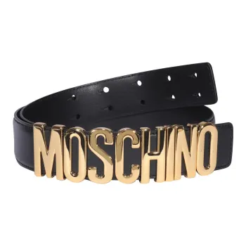MOSCHINO Calf Leather Logo Belt